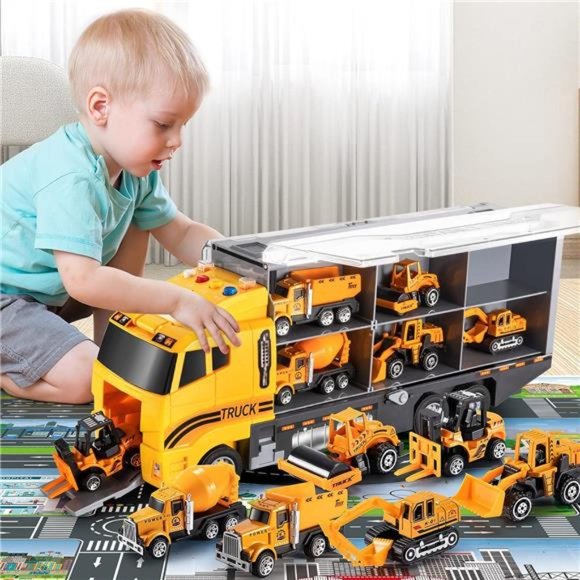 Alloy Construction Vehicle Toy Set with Play Mat for 3-9 Year Old Boys and Girls - Picture 2 of 8